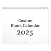 Calendrier Vide 2025 Avec Vacances (Protection)