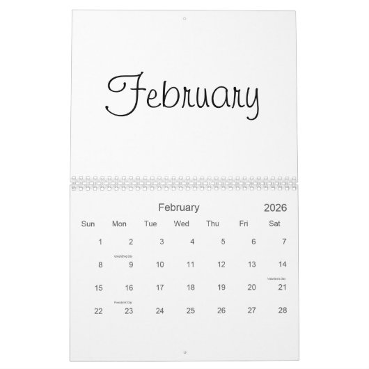 Calendrier Vide 2026 Avec Vacances (Feb 2026)