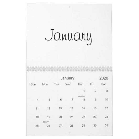 Calendrier Vide 2026 Avec Vacances (Jan 2026)