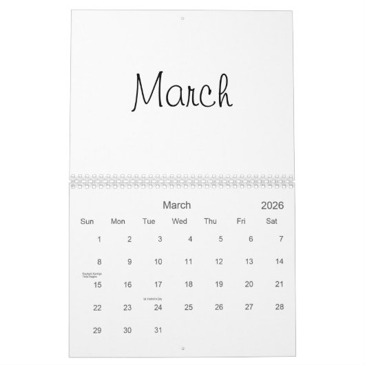 Calendrier Vide 2026 Avec Vacances (Mar 2026)