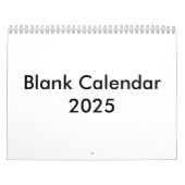 Calendrier vierge 2025 Avec Mois (Protection)