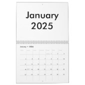 Calendrier vierge 2025 Avec Mois (Jan 2026)