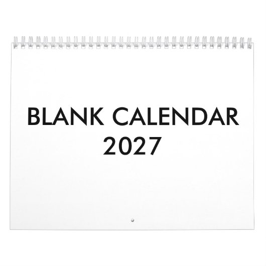 Calendrier Vierge Pour 2027 (Protection)