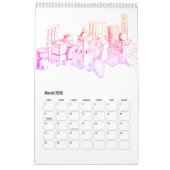 Calendrier Villes de rêve et de voyage élégant moderne (Mar 2026)