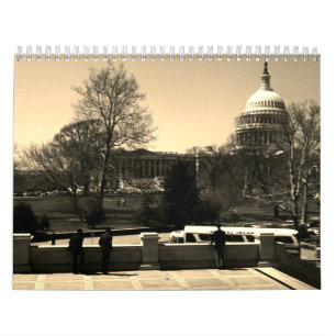 Calendrier Villes rétro vintage des États-Unis