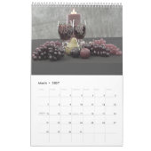 Calendrier Vins et raisins photo de vie morte (Mar 2027)