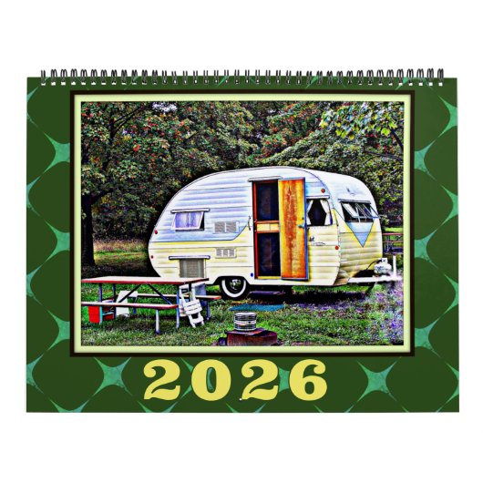 Calendrier Vintage Campers and Retro Caravan Travel (Protection)