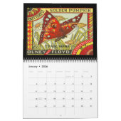 Calendrier vintage des Étiquettes et des annonces (Jan 2026)