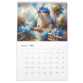 Calendrier Vintage Dutch Windmills Oil Paintings Calendar (Jan 2026)