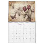 Calendrier Vintage Floral Butterfly Calendar (Jan 2026)
