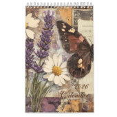 Calendrier Vintage Floral Butterfly Calendar (Protection)