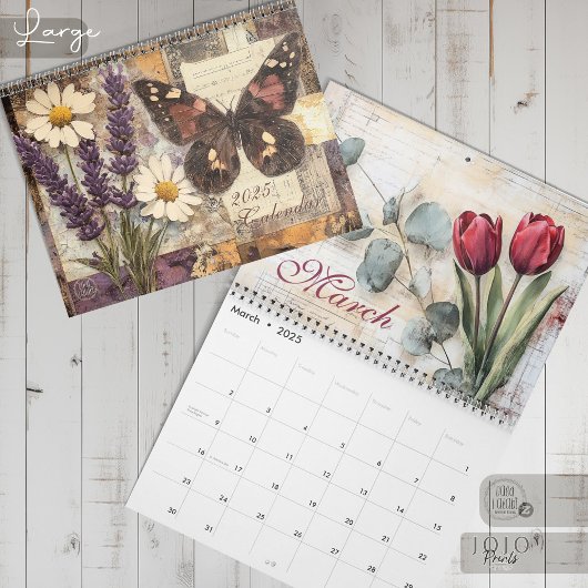 Calendrier Vintage Floral Butterfly Calendar