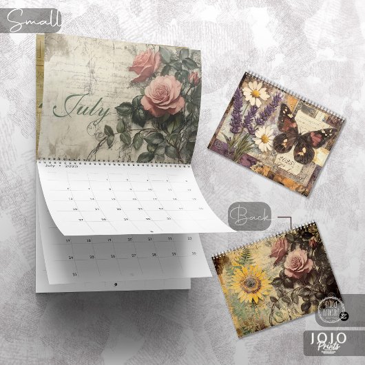 Calendrier Vintage Floral Butterfly Calendar