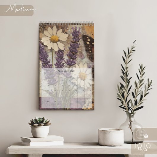 Calendrier Vintage Floral Papillon