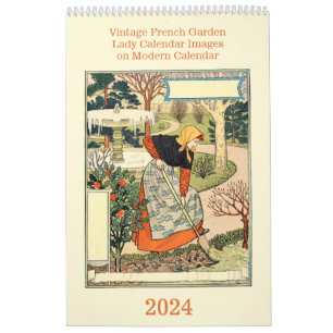 Calendrier Vintage French Garden Lady Modern