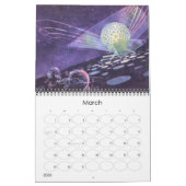 Calendrier vintage Illustration Science Fiction (Mar 2026)