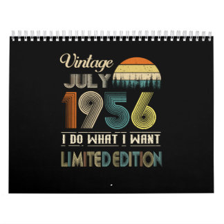 Calendrier Vintage Juillet 1956 Ce que je veux édition limité