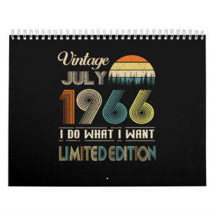 Calendrier Vintage juillet 1966 Ce que je veux édition limité
