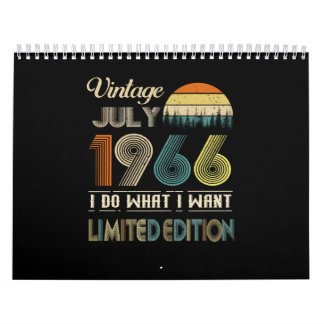 Calendrier Vintage juillet 1966 Ce que je veux édition limité