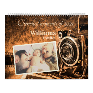Calendrier Vintage retro classique caméra rustique famille pe
