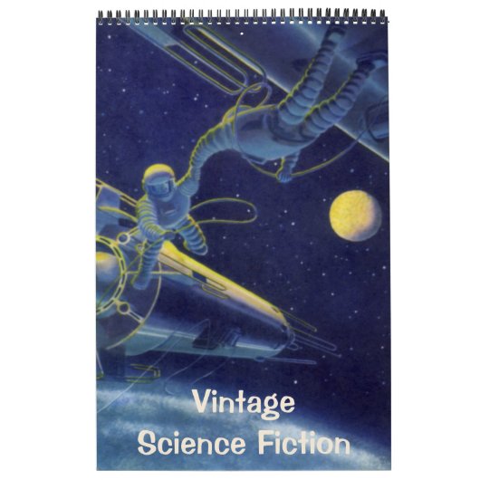Calendrier Vintage Science Fiction Illustrations, Retro SciFi (Protection)