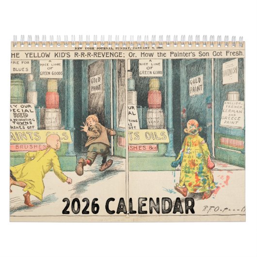 Calendrier Vintage Yellow Kid 2026 Wall Calendar (Protection)