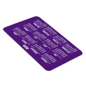 Calendrier violet 2019 Grands Magnets flexibles (Côté Droit)