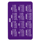 Calendrier violet 2019 Grands Magnets flexibles (Vertical)