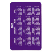 Calendrier violet 2020 Grands Magnets flexibles (Vertical)