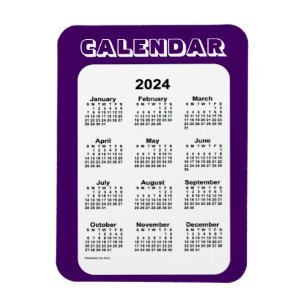 Calendrier violet 2024 par Janz 3x4 Magnet