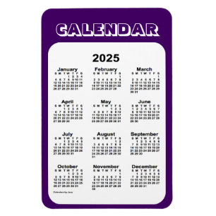 Calendrier violet 2025 par Janz 4x6 Magnet