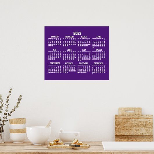 Calendrier Violet Annuel Poster 2023 (Cuisine)
