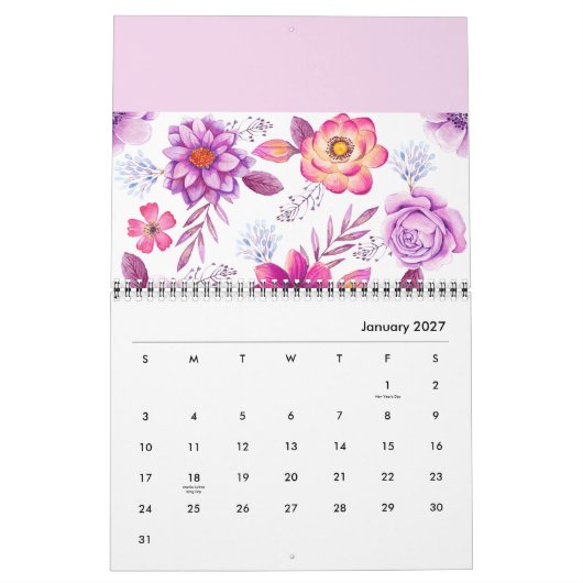 Calendrier Violet rose (Jan 2027)