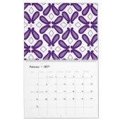 Calendrier violet, textile, organisme, violet, art, police, m (Feb 2027)