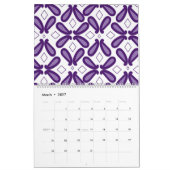 Calendrier violet, textile, organisme, violet, art, police, m (Mar 2027)