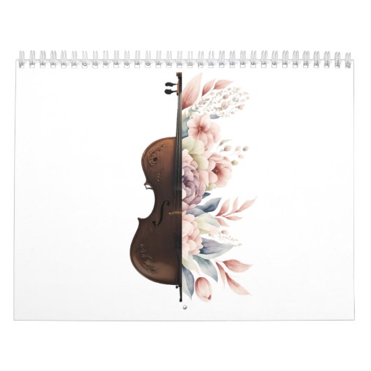 Calendrier Violon aux fleurs. (Protection)