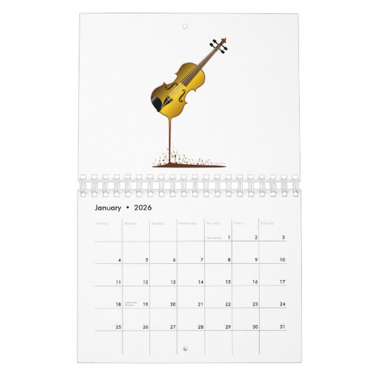 Calendrier Violon liquide (Jan 2026)