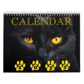 Calendrier visage de chat noir avec notes (Protection)