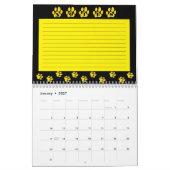 Calendrier visage de chat noir avec notes (Jan 2027)