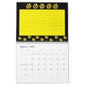 Calendrier visage de chat noir avec notes (Feb 2027)