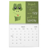 Calendrier Visages animaux mignons avec des paroles motivatio (Mar 2026)