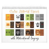 Calendrier Visages animaux mignons avec des paroles motivatio (Protection)