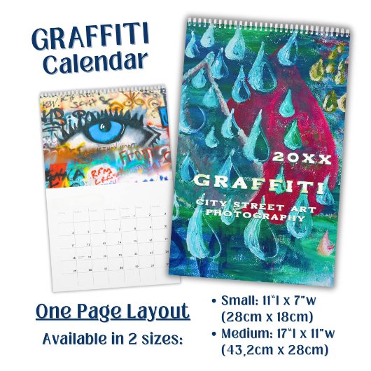 Calendrier Vivid Colorful Graffiti Street Art Photography -