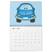 Calendrier Voiture de dessin animé bleu (Mar 2026)