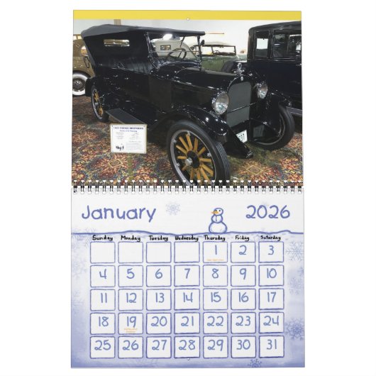 Calendrier Voitures anciennes 2021 (Jan 2026)