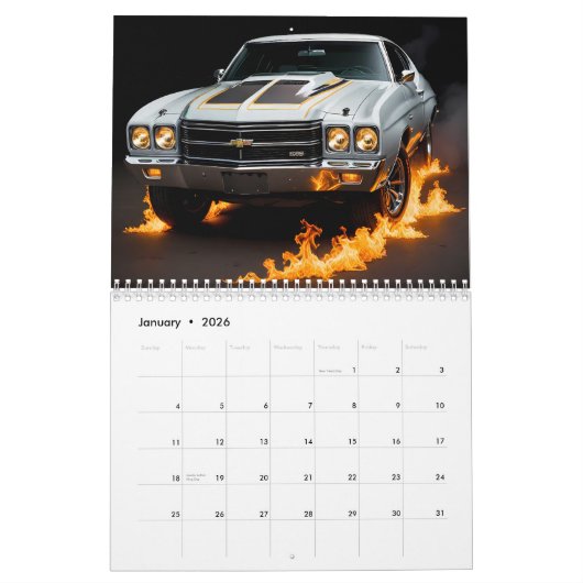 Calendrier Voitures classiques (Jan 2026)