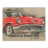 Calendrier Voitures classiques en aquarelle (Protection)
