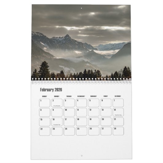 Calendrier Vorarlberg-Autriche (Feb 2026)