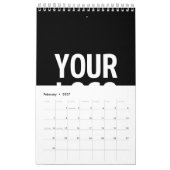 Calendrier Votre logo avec code QR et texte modifiables (Feb 2027)