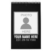 Calendrier Votre photo ici Nom et âge (Protection)